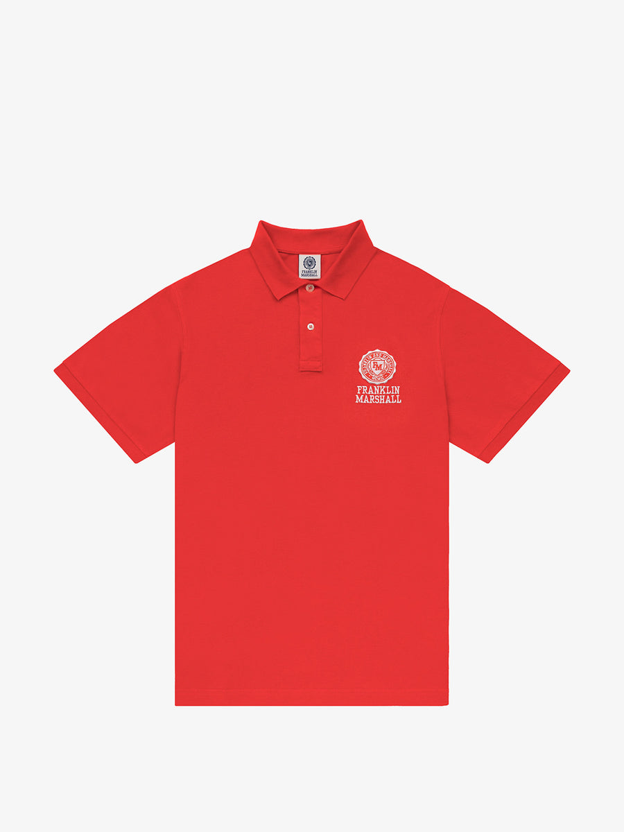Polo shirt in piquè cotton with Crest logo embroidery