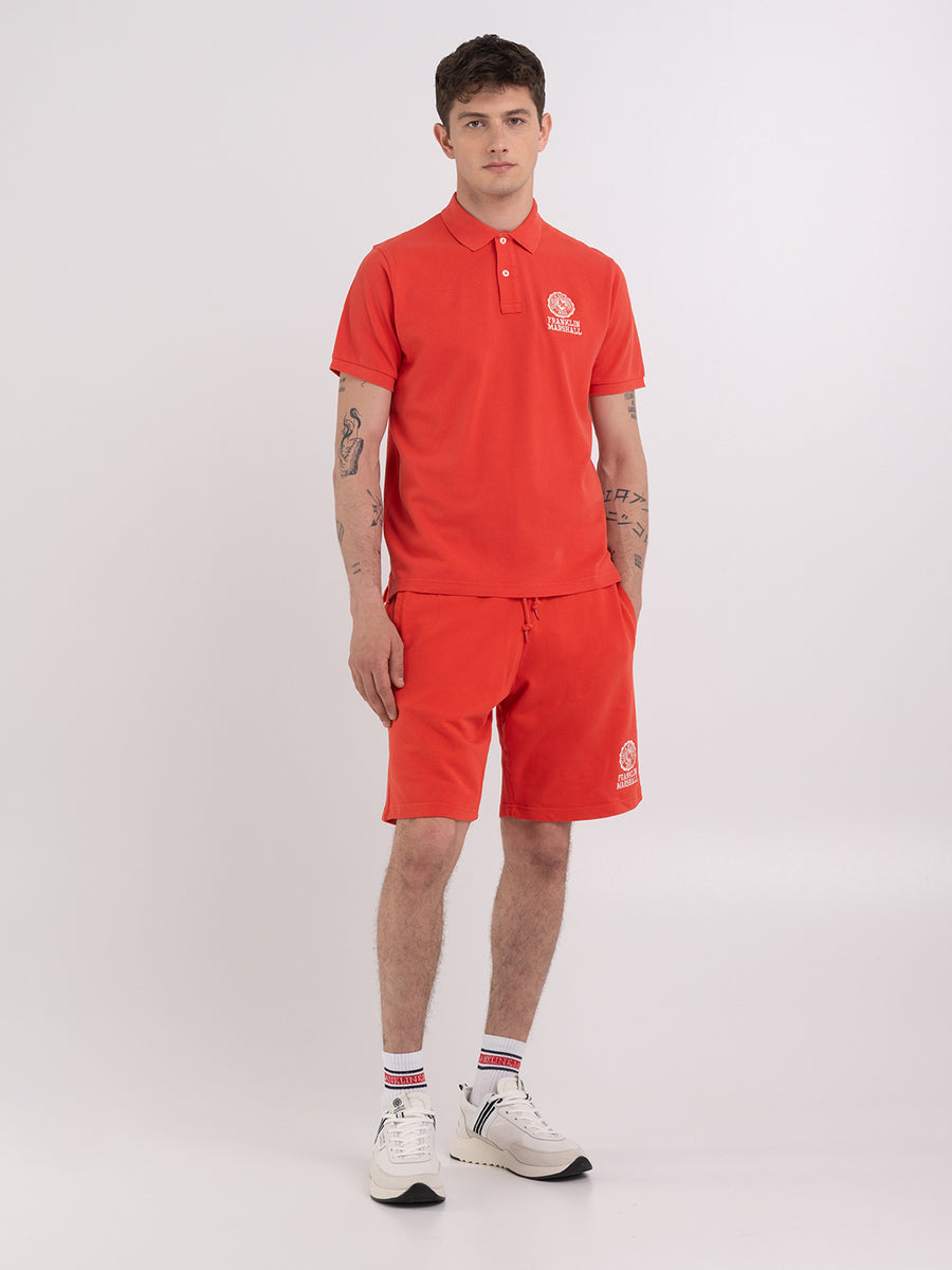 Polo shirt in piquè cotton with Crest logo embroidery