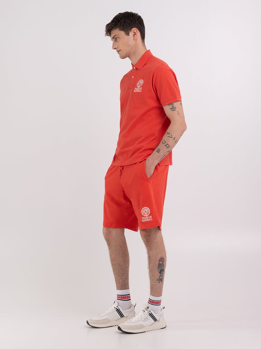 Polo shirt in piquè cotton with Crest logo embroidery