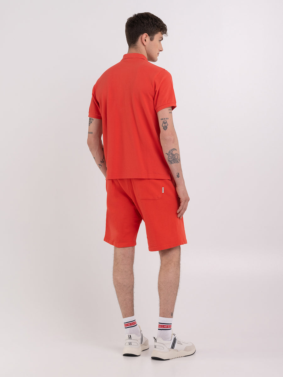 Polo shirt in piquè cotton with Crest logo embroidery