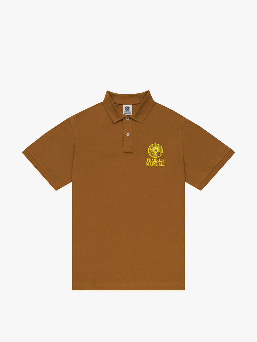 Polo shirt in piquè cotton with Crest logo embroidery