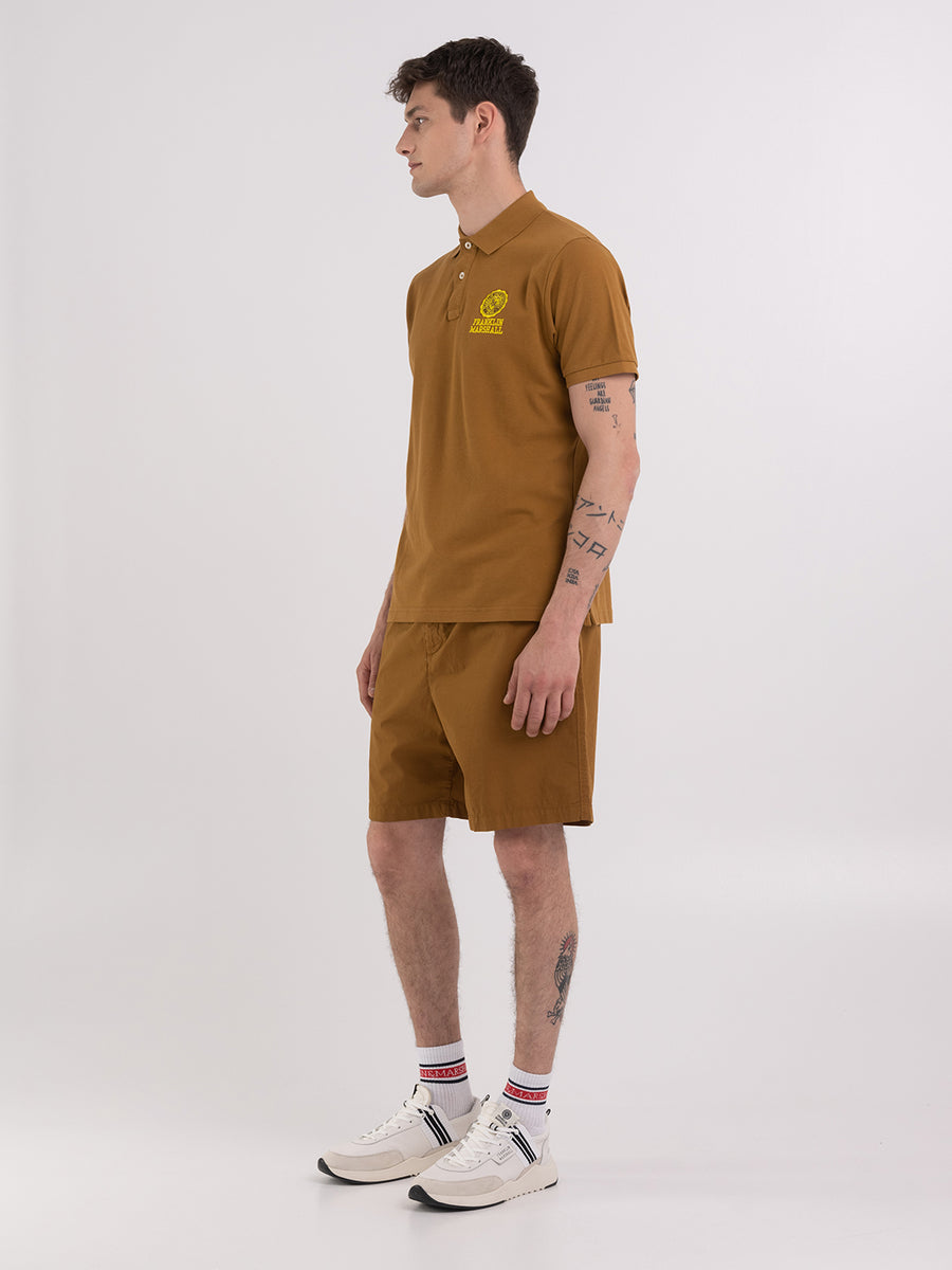 Polo shirt in piquè cotton with Crest logo embroidery