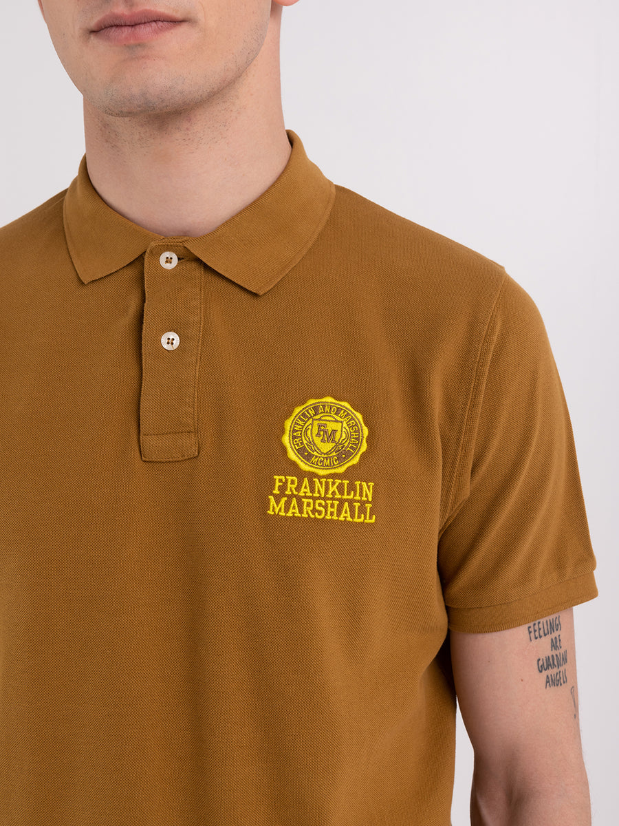 Polo shirt in piquè cotton with Crest logo embroidery