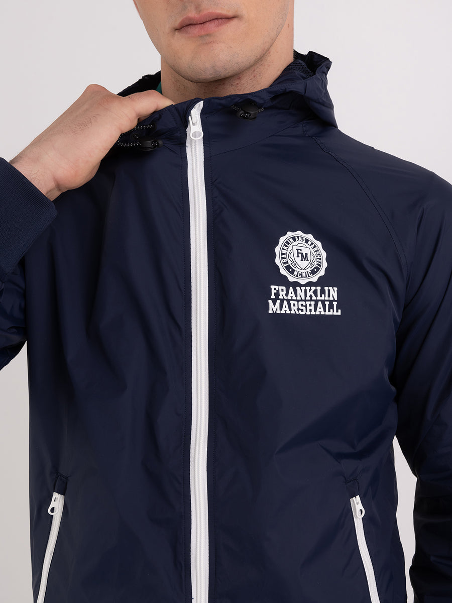 Recycled nylon jacket with Crest logo print