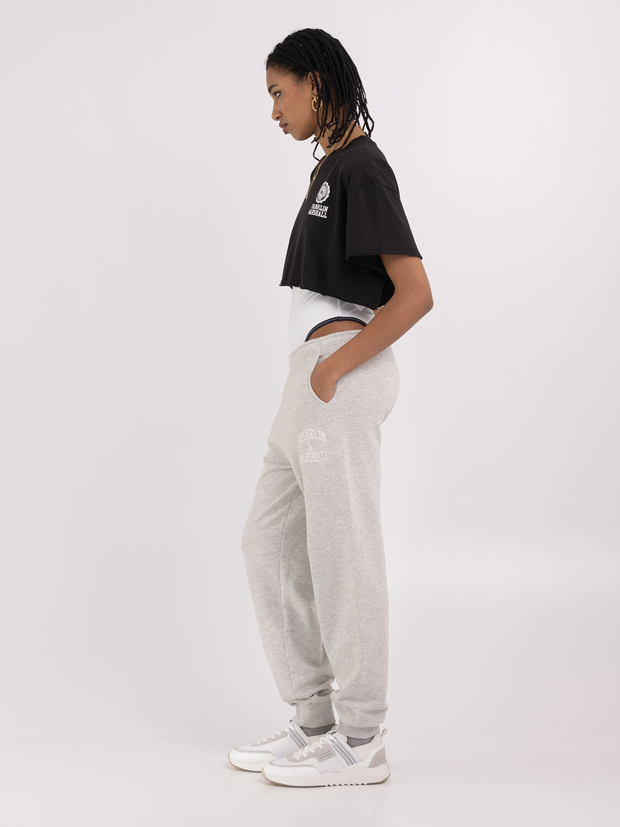 Cropped t-shirt in jersey with Crest logo embroidery