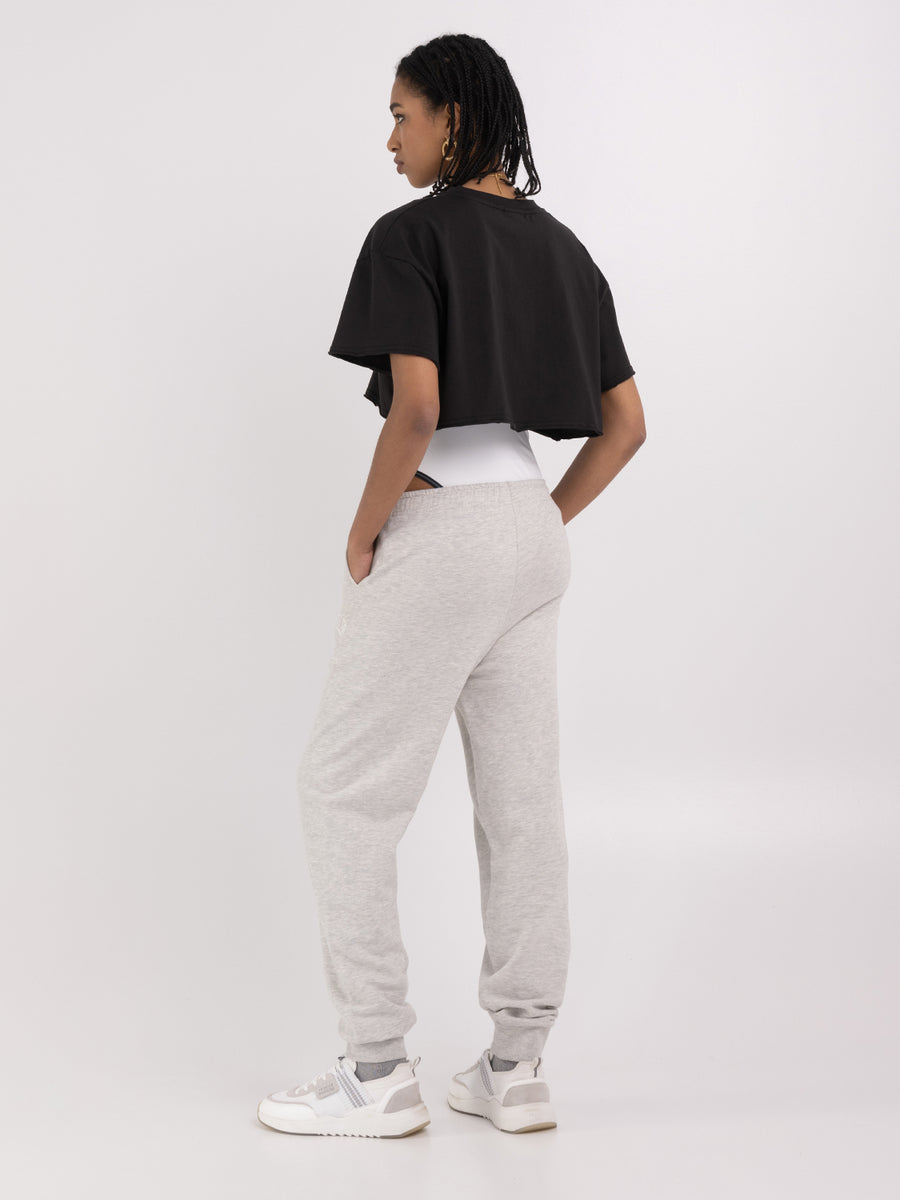 Cropped t-shirt in jersey with Crest logo embroidery